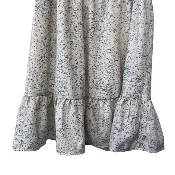 Gilli Abstract Blue White Print Short Sleeve Mini Dress Ruffle Hem Women’s M - Picture 6 of 8